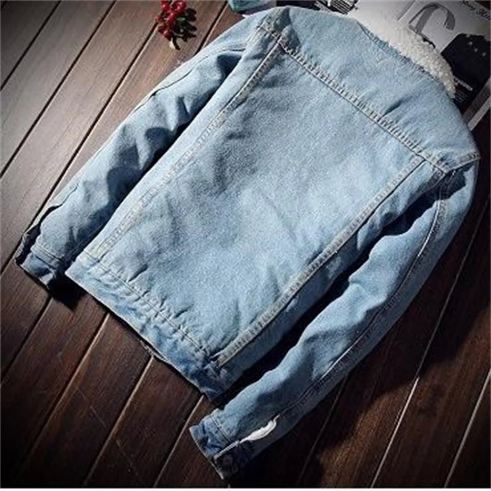 Women's Winter Fleece Denim Coat